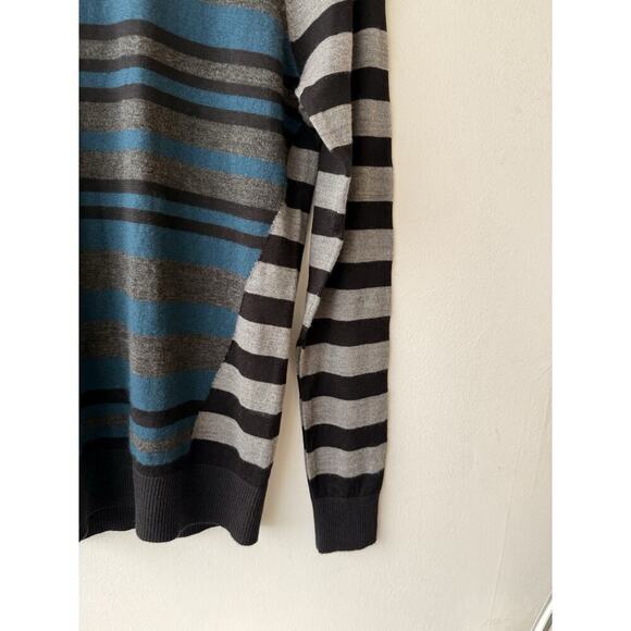 Proenza Schouler Crewneck Sweater Cashmere Silk Wool Size Small Striped Grey - Picture 6 of 9